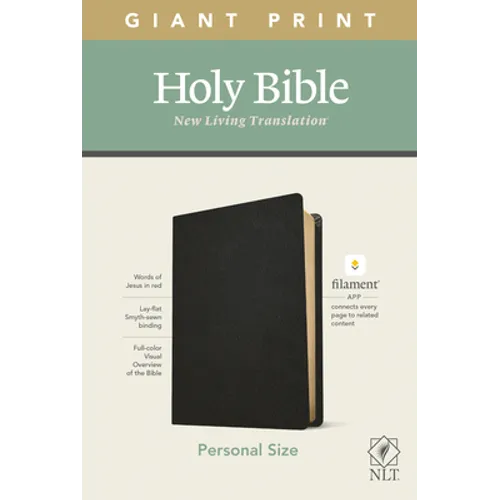NLT Personal Size Giant Print Bible, Filament Enabled Edition (Red Letter, Genuine Leather, Black)