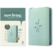 NLT Large Print Thinline Reference Zipper Bible, Filament Enabled (Leatherlike, Baby Blue Blossoms, Indexed, Red Letter)