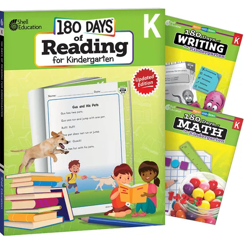 180 Days(tm) Reading, Writing and Math for Grade K: 3-Book Set: Practice, Assess, Diagnose
