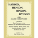 Hanson, Henson, Hinson, Hynson, and Allied Family Names, Volume 1: Early Records of the Midwest and Southwest United States