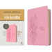 Biblia de Referencia En La Columna Central Ntv, Letra Grande Con Filament (Sentipiel, Rosa, Letra Roja)