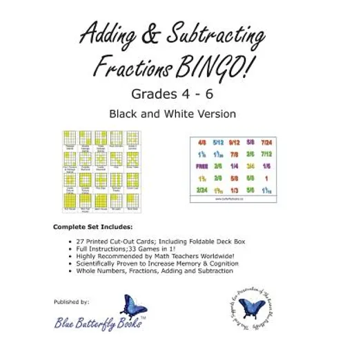 Adding & Subtracting Fractions BINGO! (Black & White Version)