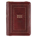 KJV Bible Compact Large Print (Faux Leather, Burgundy W/Zipper)
