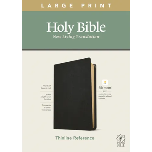 NLT Large Print Thinline Reference Bible, Filament Enabled Edition (Red Letter, Genuine Leather, Black)