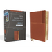 Niv, Thinline Reference Bible (Deep Study at a Portable Size), Large Print, Leathersoft, Brown, Red Letter, Comfort Print