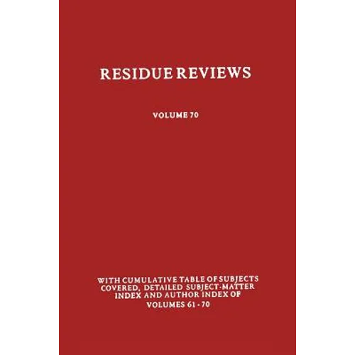 Residues of Pesticides and Other Contaminants in the Total Environment