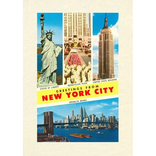 Vintage Lined Notebook Scenes, Greetings from New York City