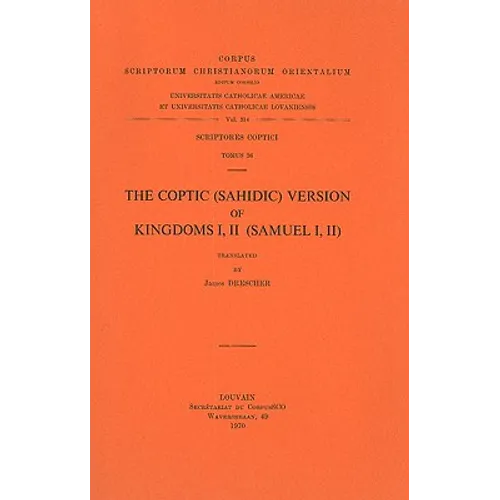 The Coptic (Sahidic) Version of Kingdoms I, II (Samuel I, II): V.