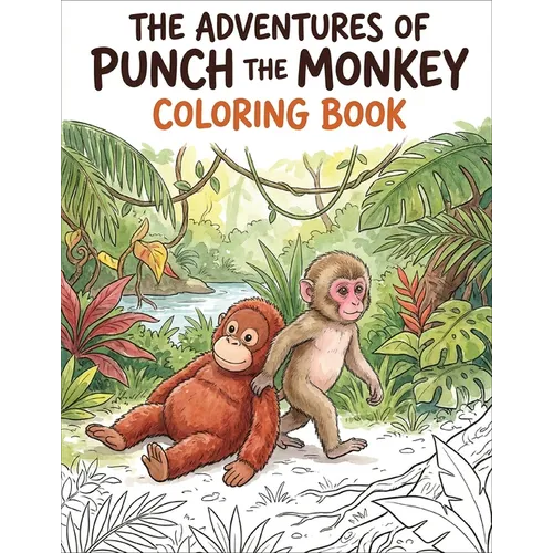 The Adventures of Punch the Monkey Coloring Book for Adults and Kids