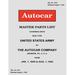 Autocar Master Parts List Covering Units Built for United States Army 1940-1942