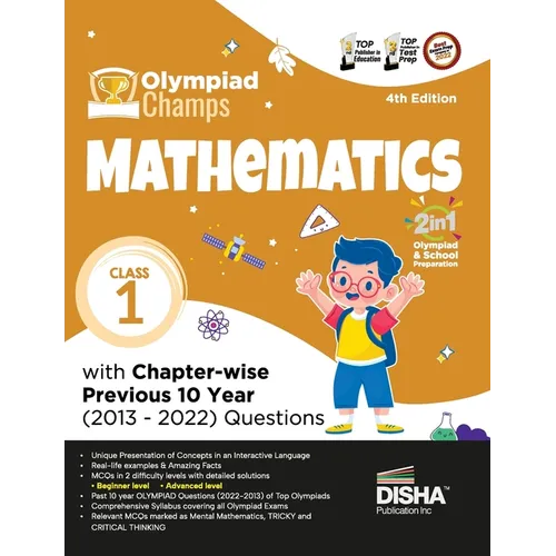 Olympiad Champs Mathematics Class 1 with Chapter-wise Previous 10 Year (2013 - 2022) Questions 4th Edition Complete Prep Guide with Theory, PYQs, Past