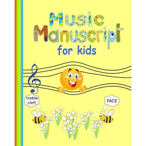 Music Manuscript: Great for kids 8 large staves per page 46 pages