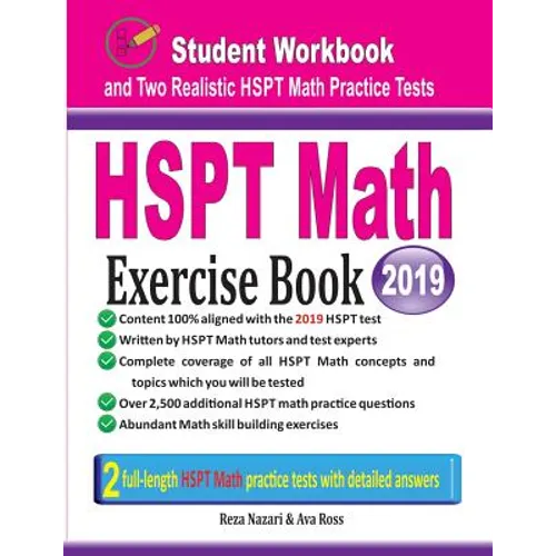 HSPT Math Exercise Book: Student Workbook and Two Realistic HSPT Math Tests