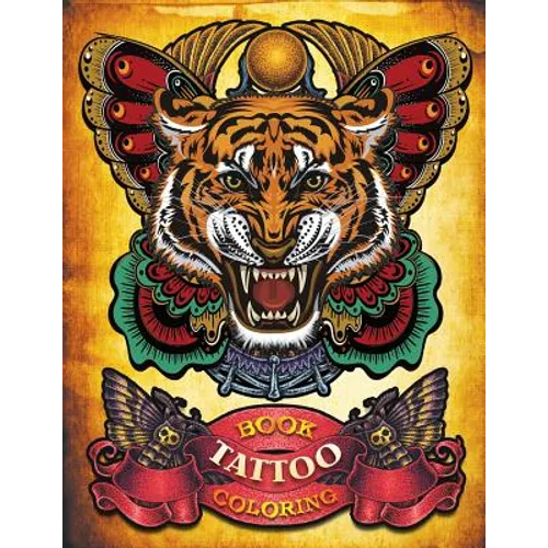 Tattoo Coloring Book: Hand-drawn set of old school Tattoos Coloring Book (Relaxing, Inspiration)