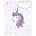Composition Book: Unicorn Face Back To School Notebook For Girls - Purple Unicorn Face Front And Back Cover With Cute Confetti Stars And Dots