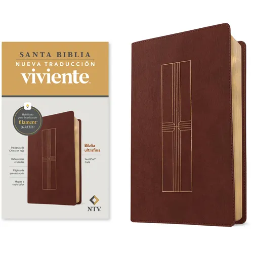 Biblia Ultrafina Ntv, Con Filament (Sentipiel, Café, Letra Roja)