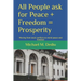 All People ask for Peace + Freedom = Prosperity: Moving from local conflicts to world peace and freedom