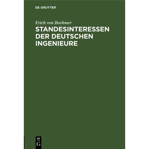 Standesinteressen Der Deutschen Ingenieure