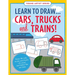 Learn to Draw...Cars, Trucks, & Trains - Follow the Red Lines in Each Step for Instant Success