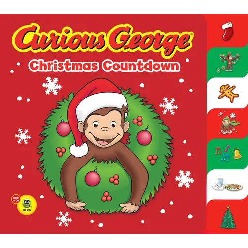 Curious George Christmas Countdown Tabbed (Cgtv): A Christmas Holiday Book for Kids