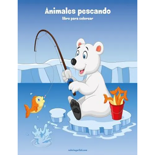 Animales pescando libro para colorear 1