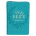 KJV Bible Pocket Faux Leather Teal W/Zipper