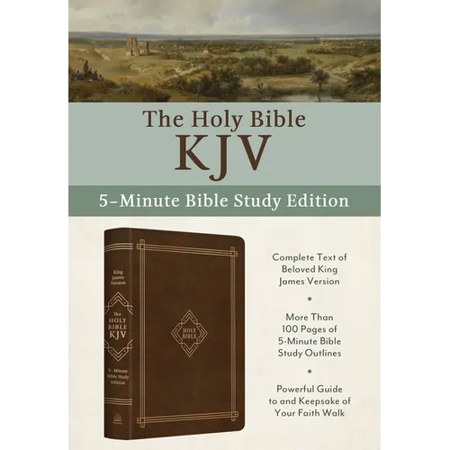 The Holy Bible Kjv: 5-Minute Bible Study Edition [Classic Hickory]