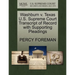 Washburn V. Texas U.S. Supreme Court Transcript of Record with Supporting Pleadings