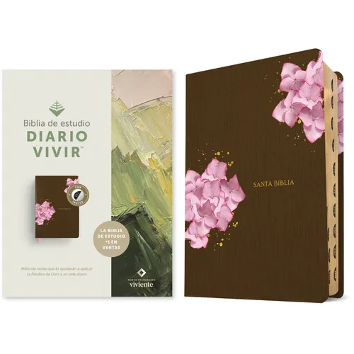 Biblia de Estudio del Diario Vivir Ntv (Sentipiel, Café/Rosa, Índice, Letra Roja)