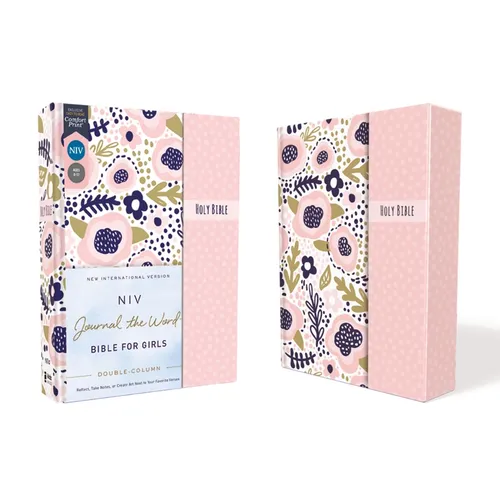Niv, Journal the Word Bible for Girls, Double-Column, Hardcover, Pink, Magnetic Closure, Red Letter, Comfort Print: Reflect, Take Notes, or Create Art
