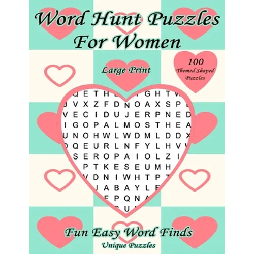 Word Hunt Puzzles For Women Large Print: Fun Easy Word Finds