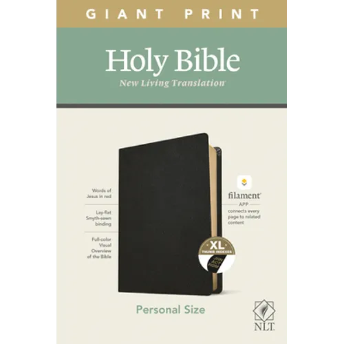 NLT Personal Size Giant Print Bible, Filament Enabled Edition (Red Letter, Genuine Leather, Black, Indexed)