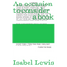 An Occasion to Consider a Book