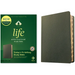 NLT Life Application Study Bible, Third Edition (Genuine Leather, Olive Green, Indexed, Red Letter)