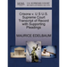 Crisona V. U S U.S. Supreme Court Transcript of Record with Supporting Pleadings