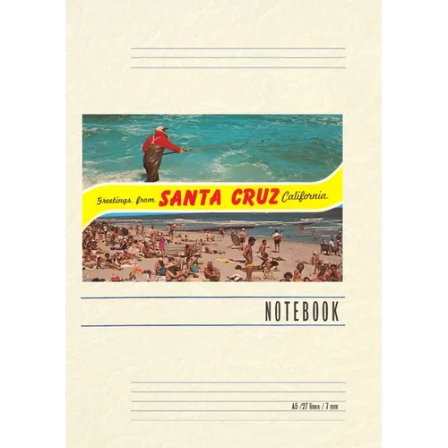 Vintage Lined Notebook Greetings from Santa Cruz, California