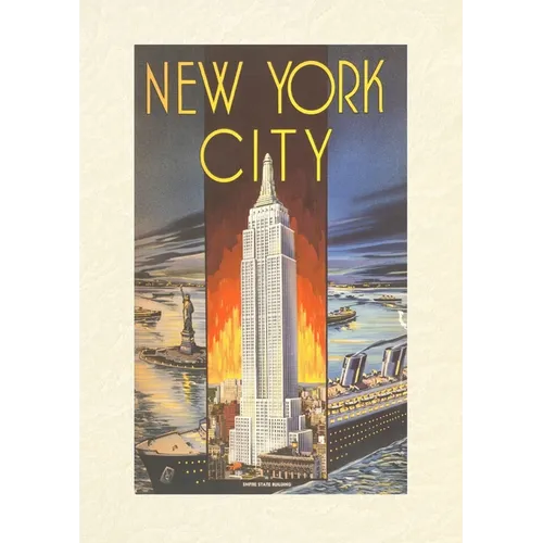 Vintage Lined Notebook New York City, Empire State Building
