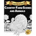 Country Farm Scenes and Animals: A Coloring Book for Grown-ups