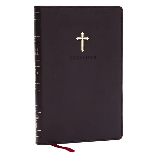 NKJV Holy Bible, Ultra Thinline, Black Leathersoft, Red Letter, Comfort Print