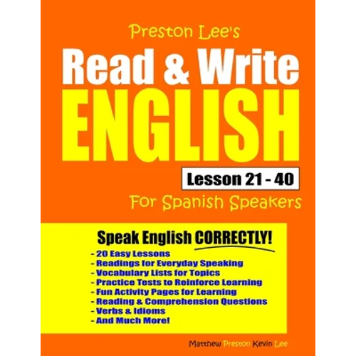 Preston Lee's Read & Write English Lesson 21 - 40 For Spanish Speakers