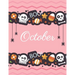 October: Boo boo Halloween pink cover and dotted pages, Extra large (8.5 x 11) inches, 110 pages, White paper