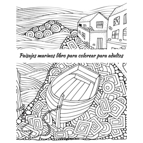 Paisajes marinos libro para colorear para adultos