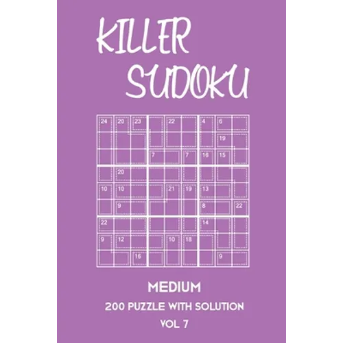 Killer Sudoku Medium 200 Puzzle With Solution Vol 7: 9x9, Advanced sumoku Puzzle Book, 2 puzzles per page