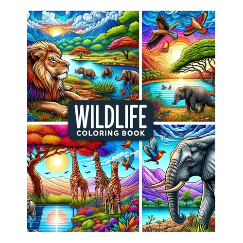 Wildlife coloring book: Amazing Wild Animals Grayscale.colouring For Adult