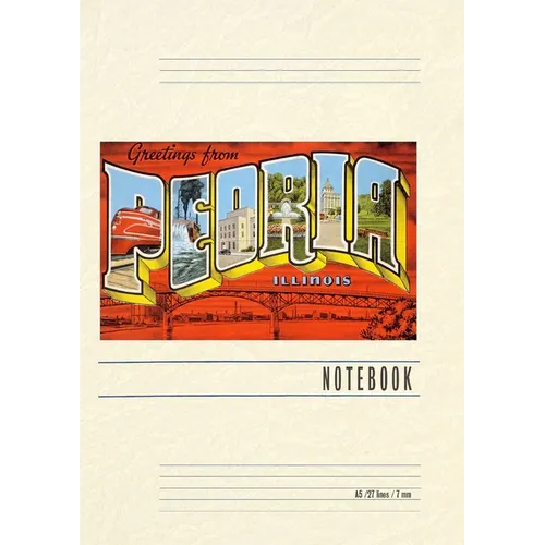 Vintage Lined Notebook Greetings from Peoria, Illinois