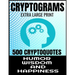 Cryptograms Extra Large Print 500 Cryptoquotes: Profor Adults - Best and Insightful Quotes about Humor Wisdom and Happiness - Exercise the Brain and I