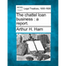 The Chattel Loan Business: A Report.