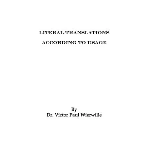 Literal Translations According to Usage