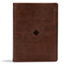 CSB Day-By-Day Chronological Bible, Brown Leathertouch: Black Letter, 365 Days, One Year, Ribbon Marker, Sewn Binding, Easy-To-Read Bible Serif Type