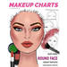 Makeup Charts - Face Charts for Makeup Artists: White Model - ROUND face shape